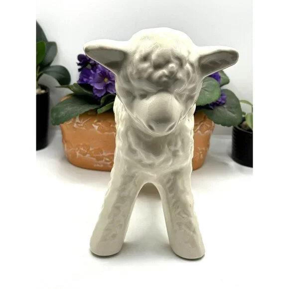 Vintage MCM Ceramic Baby Lamb Planter - Picture 3 of 8